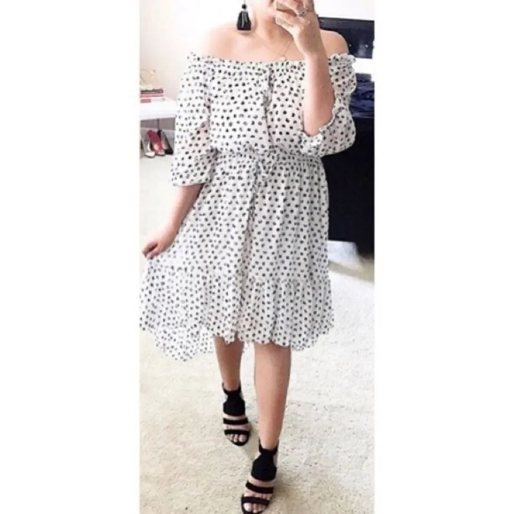 ✨Elasticized Off Shoulder  Dress Drawstring Waist✨ - Picture 7 of 7
